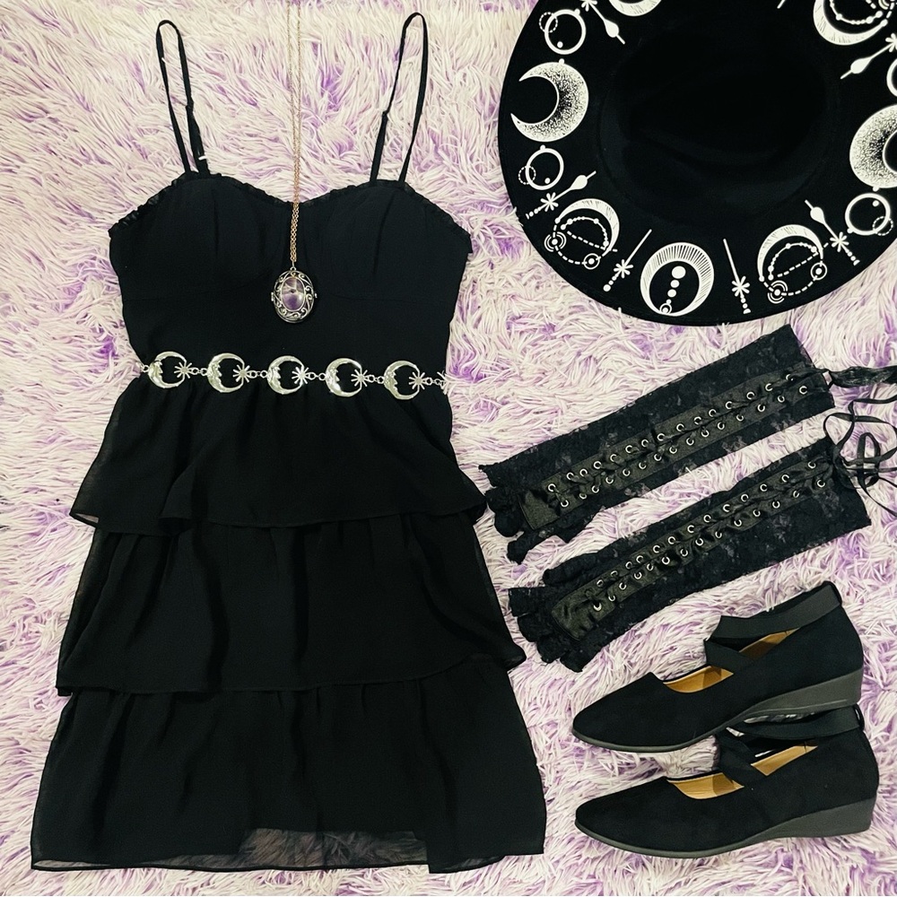 American Eagle Black Spaghetti Strap Chiffon Summer Dress - Women’s Size 4